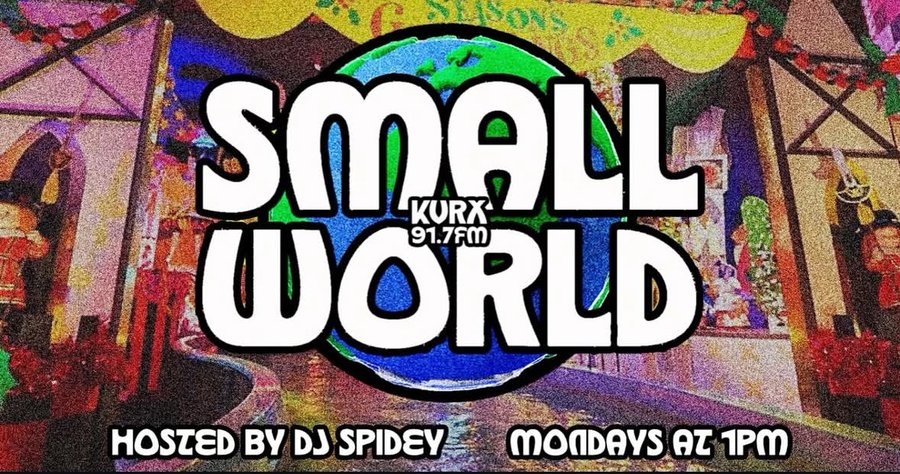 A SMALL WORLD banner